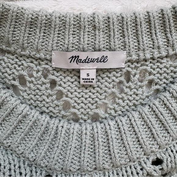 Madewell Knit Cotton Sweater Long Sleeve Light Green Womens Small - Picture 3 of 7
